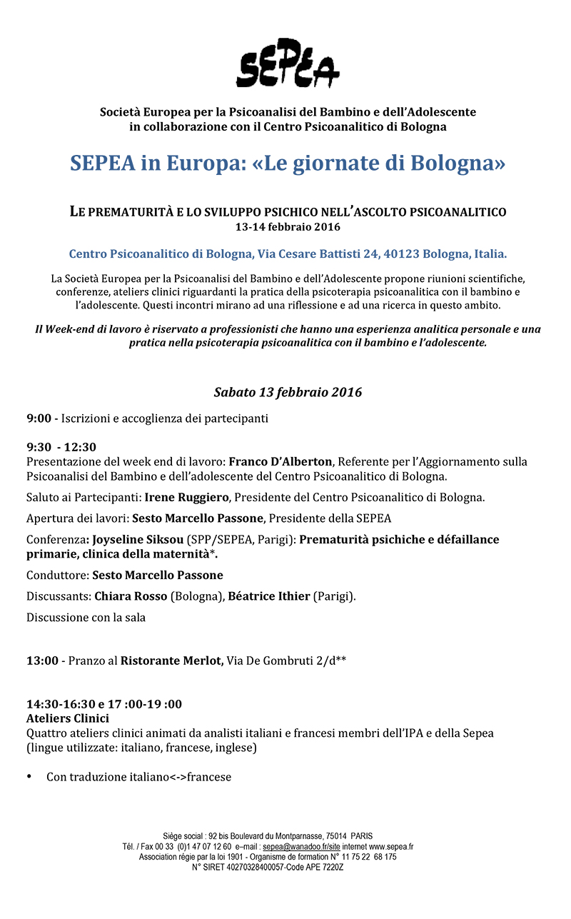 Programma Giornate SEPEA Bologna 2016 def-1-1